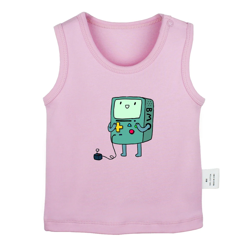JcBabyYV4004P Милый мультфильм время приключений Beemo BMO Финн и Джейк дизайн новорожденных Детские майки футболки жилет для малышей хлопковая одежда для новорожденных без рукавов - Цвет: JcBabyYV4004P