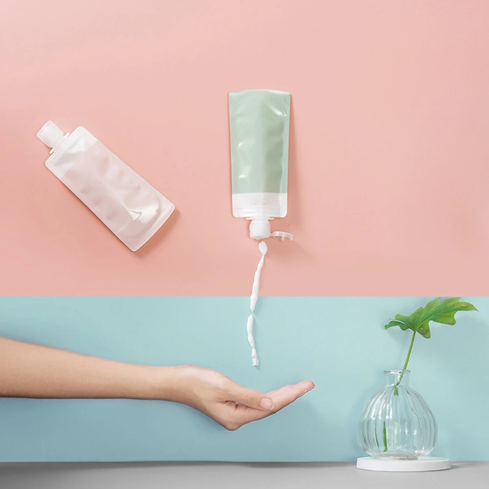 

2 Pcs/Set Portable Reusable Polymer Empty Bottle Lotion Shampoo Cosmetic Cream Container Bottle Bag Travel Accessorie Sub bottle