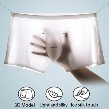 

Men Ice Silks Breathable Underwear Seamless Quick Dry Briefs Shorts Trunks Underpants UND Sale