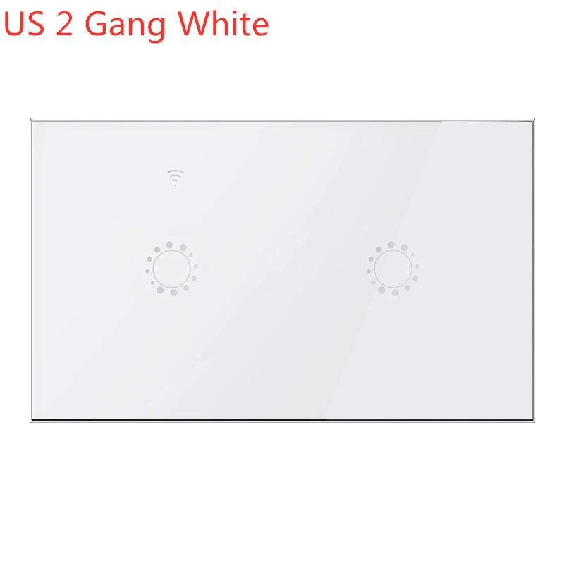 US 2 Gang White 1/2 банды Wi-Fi сенсорный выключатель света Умный Свет Панель управления настенный прерыватель США/ЕС/Великобритания стандартная работа с Alexa Google Home - Комплект: US 2 Gang White