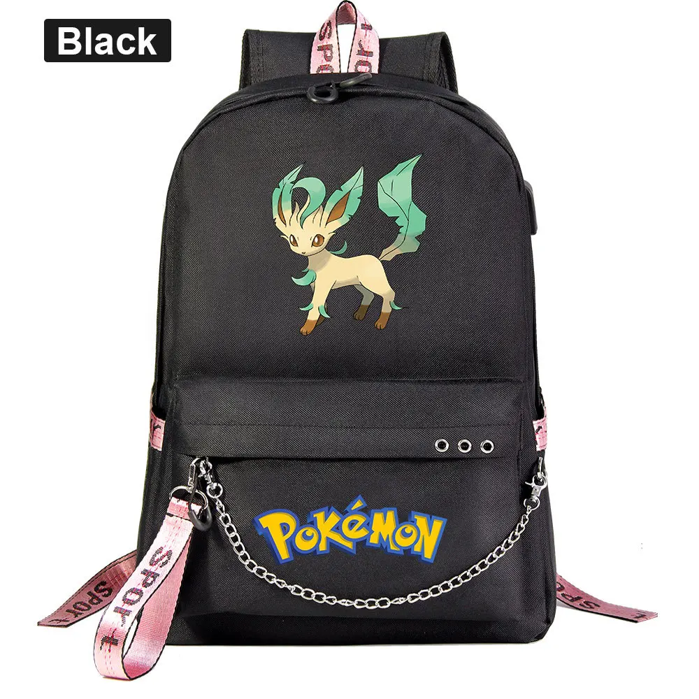 Leafeon Phyllali Folipurba USB Рюкзак Школьные сумки черный розовый Mochila дорожные сумки рюкзак на цепочке для ноутбука наушники USB порт - Цвет: Style 8