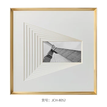 Minimalist style three-dimensional geometric architectural decoration painting