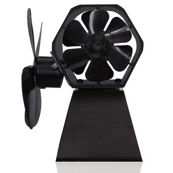 

Black Eco Friendly Heat Powered Wood Stove Fan Fireplace Log Burner Furnace Tool