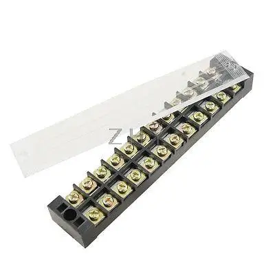 

Double Rows 12 Position Covered Barrier Block Terminal Strip 600V 25A