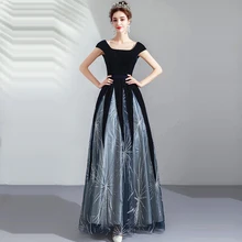 Платье для выпускного вечера А-силуэта, длина до пола, элегантное платье для выпускного вечера es, короткий рукав, открытая спина, Vestidos De Gala, на молнии, вышитые платья для выпускного вечера E227