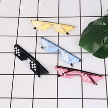 Lunettes de soleil en mosaïque pour hommes et femmes, lunettes de soleil à codage Pixel 8 bits, à la mode, Cool, Super fête, Vintage, drôle 