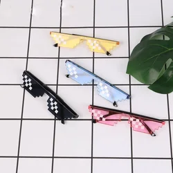 Men Women 8 Bit Coding Pixel Thug Life Mosaic Glasses Sunglasses Trendy Cool Super Party Funny Vintage Shades Eyewear