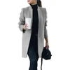 Fashion Plus Size Women Woolen Coat Office Lady Autumn Solid Color Stand Collar Woolen For Women 2022 New Clothings ► Photo 2/6