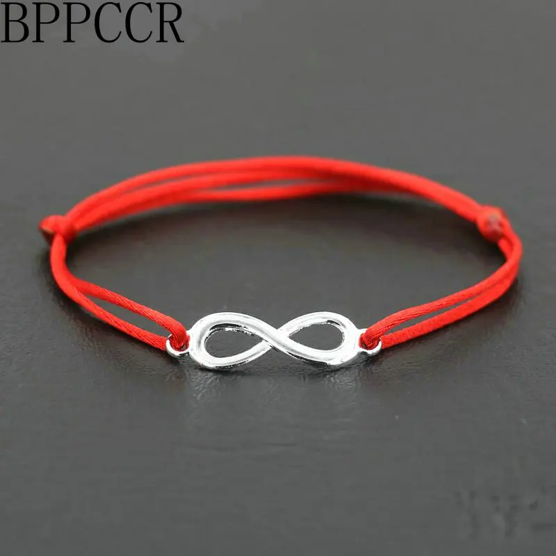 BPPCCR 8 Chakra Infinity Braid Female Women Bracelets Black Red String Rope Thread