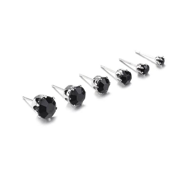 Stud Earrings 12 Pair/Pack AAA CZ Shiny Wedding Stud Earrings Set Women Men Crystal Jewelry Accessories Earing Oorbellen