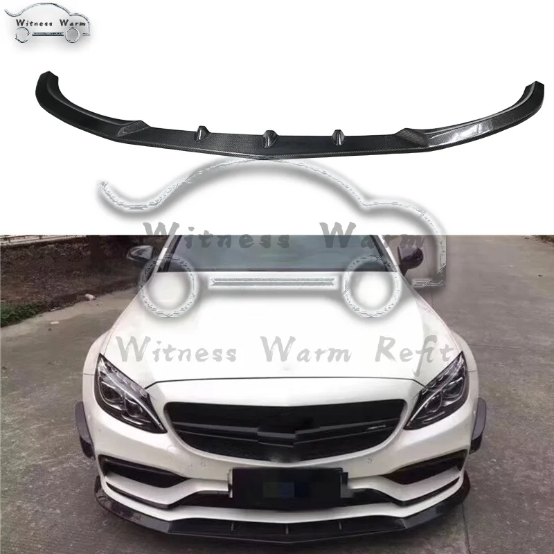 Передний бампер спойлер для Mercedes-Benz C Class W205 C205 C63 AMG Coupe 2 двери 2014 - 2018 углеродное