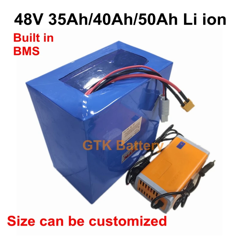 48v 35Ah 40Ah 50Ah литий-ионная аккумуляторная батарея литиевая батарея электрический велосипед Скутер 50A BMS 1500 Вт 2000 Вт мощности двигателя+ 5A зарядное устройство