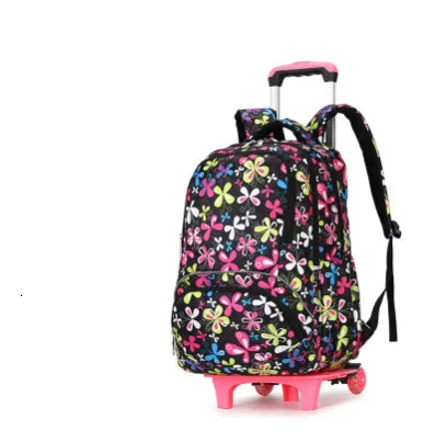 Trolley Kids Trolley Backpack 2/6 wheels Boys Girl's Fashion School bags Children's Travel luggage Rolling Bag School Backpacks - Цвет: 2 wheel 1
