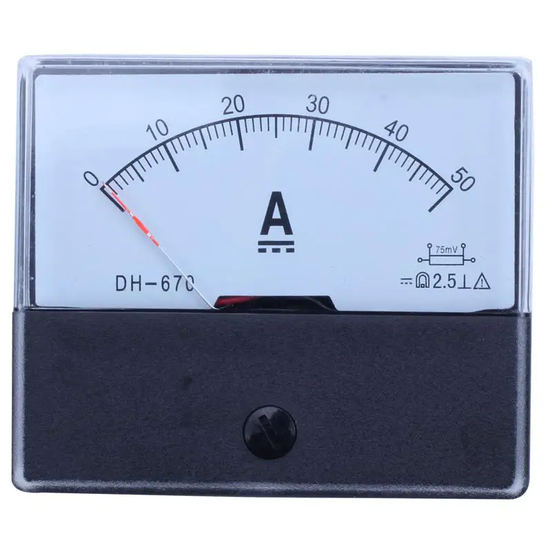 

Hot DH-670 Accuracy DC 50A Analog Panel Meter Ammeter Amperemeter