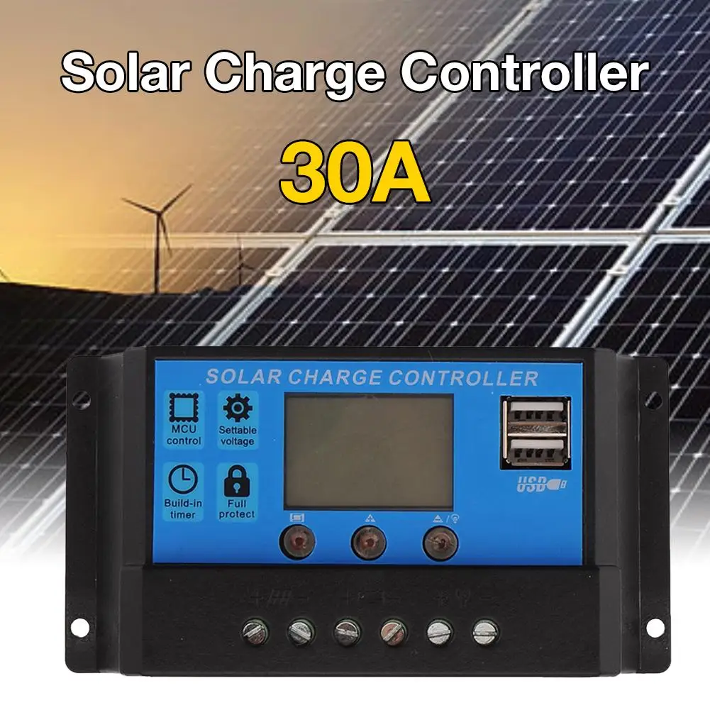 Controlador de Carga Regulador de Carga Controlador para rv Mppt Solar Display Lcd Painel Dupla Carregamento Portas 12a 25a 4 12a 25a mppt controlador de carga solar