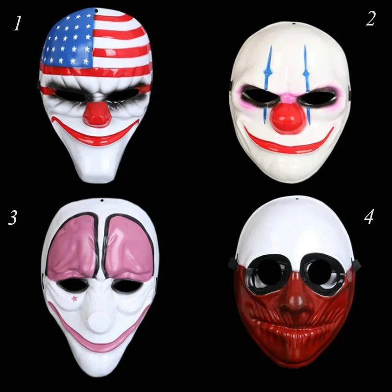 1PC PVC Halloween Mask Party Masks Masquerade Mask Horror Mask Scary Clown Payday 2 for Masquerade Cosplay