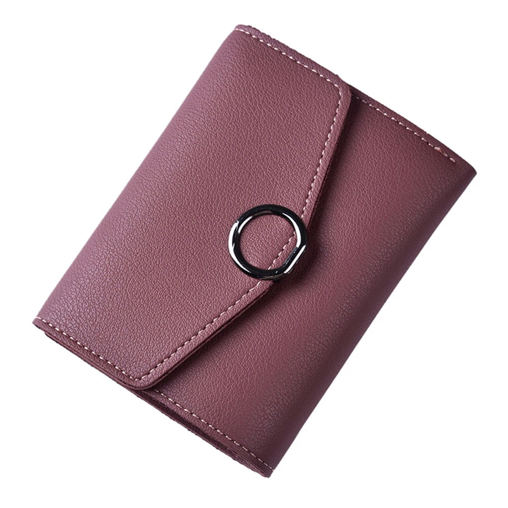 

New Leather Small Wallet Women Elegant Solid Color Wallet Fashion Female Short Mini All-match Students Hasp Small Wallet 816