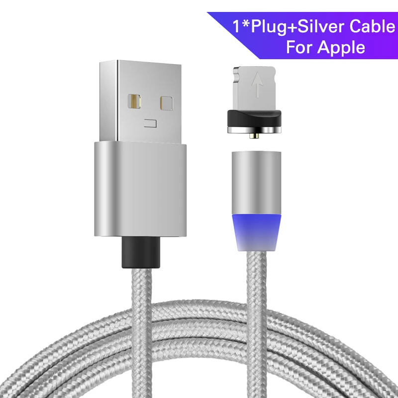 Coolreall Магнитный кабель Micro usb type C IOS Быстрая зарядка Micro usb type-C Магнитный зарядный провод usb c для iphone11 X Xr кабель - Цвет: Silver iOS Cable