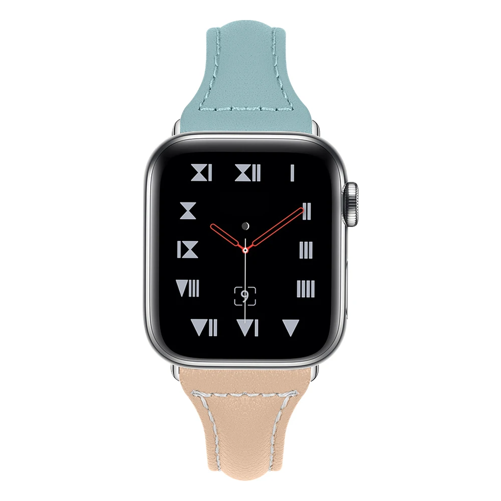 Браслеты из натуральной кожи для apple watch series 5 4 3 2 1 38 мм 42 мм ремешок браслет для Iwatch 4 40 мм 44 мм нержавеющая металлическая пряжка