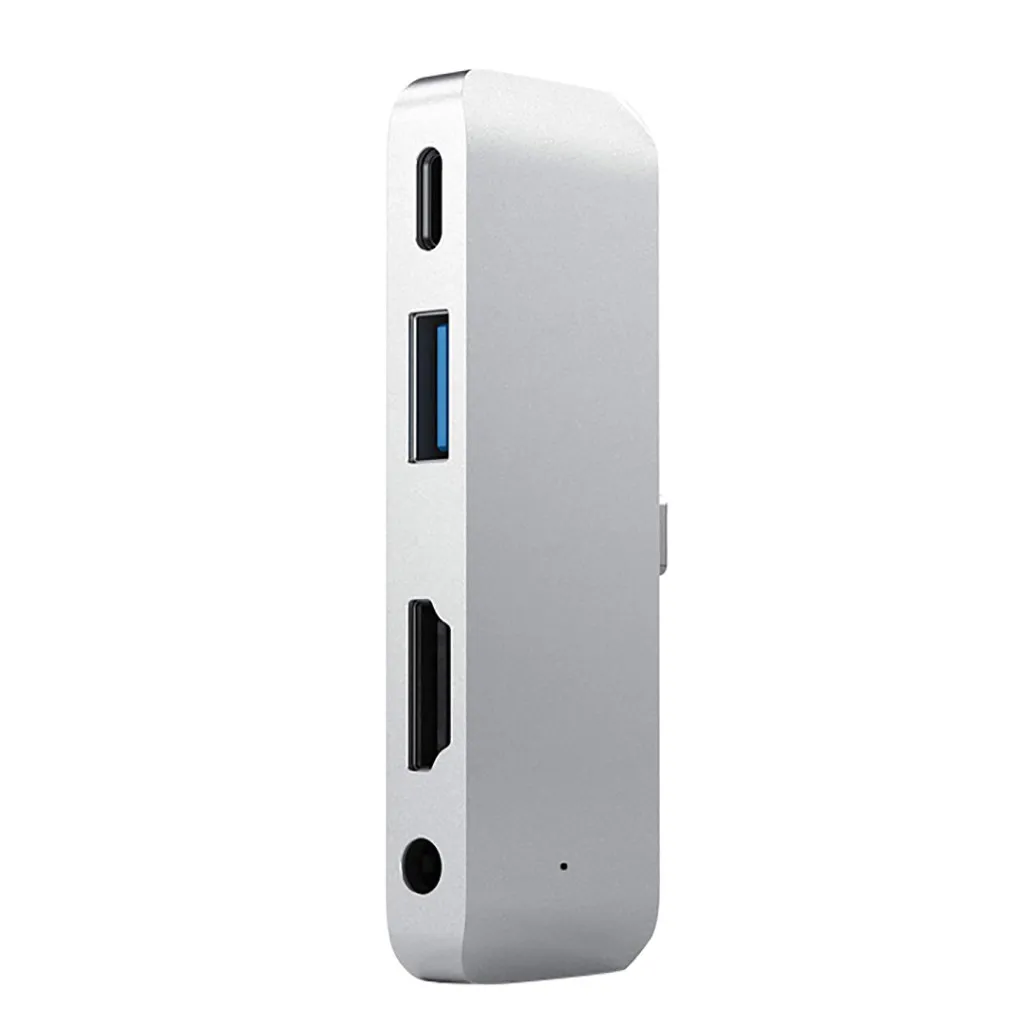 Серебристый Алюминиевый type-C мобильный Pro концентратор адаптер с USB-C PD Зарядка 4K HDMI для samsung Galaxy Note10+ адаптер USB C HDMI для iPad - Цвет: Серебристый
