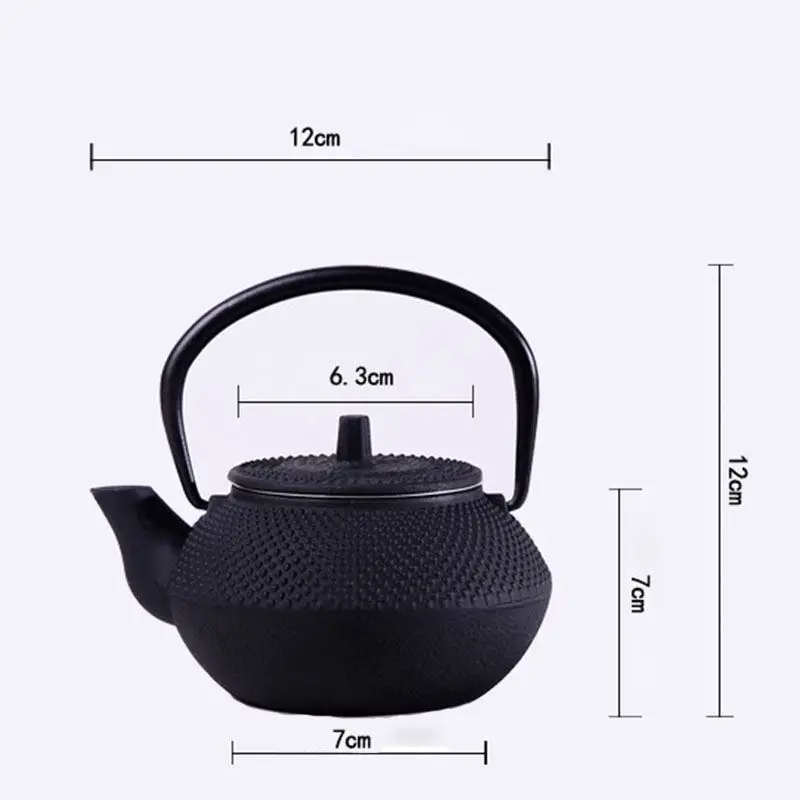 

Style Cast Iron Kettle Teapot Comes With Strainer Tea Pot 300ml (Black)