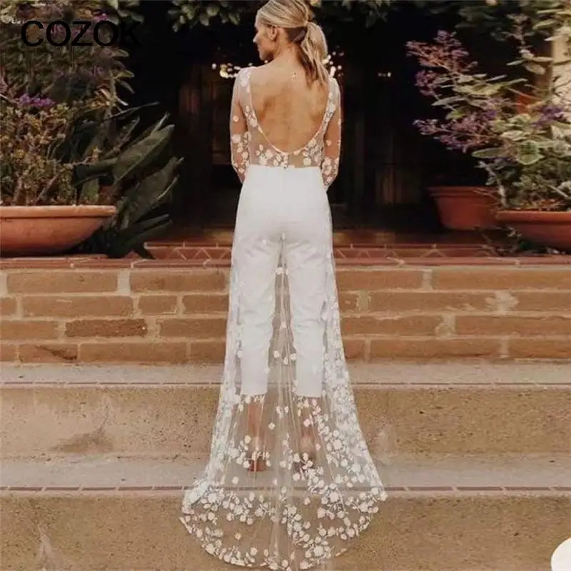 Boho Jumpsuits Wedding Dresses 2021 