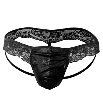 

Men's Sexy Lace Low Rise G-string Thong T-back Jock Straps Briefs Breathable Men's Sexy Lace String Panties Thong