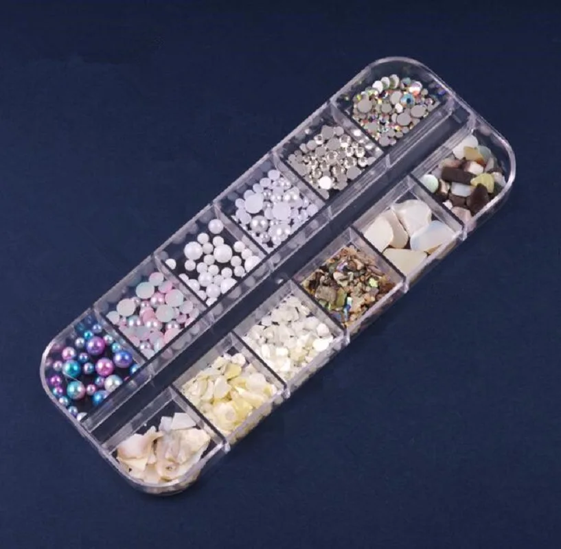 1 коробка ногтей Abalone оболочки осколки текстуры естественная морская раковина 3D ногтей красочные хлопья маникюр ногтей блестки