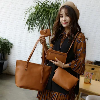 

2020 new women's handbag four-piece mother and daughter bag Korean version of the portable tote bag fashion ladies shoulder bag