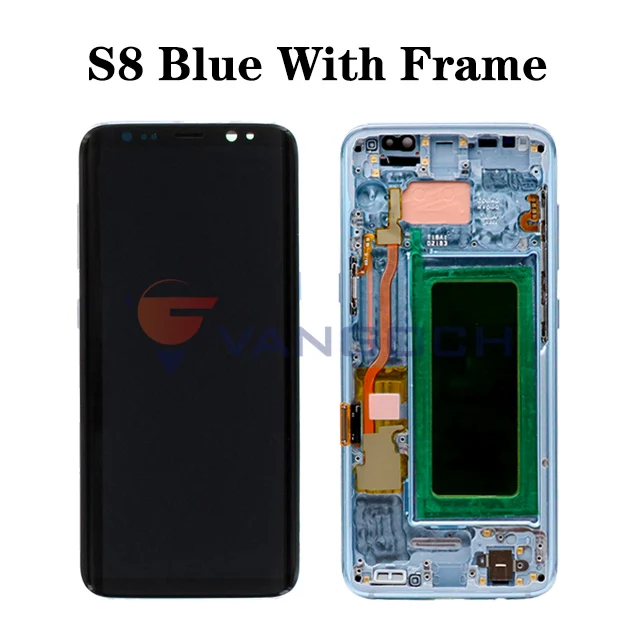 S8 Blue Frame И Супер Amoled ЖК-экран для samsung Galaxy S8 дисплей G950 S8 Plus G955 сборка Замена с рамкой - Color: S8 Blue Frame