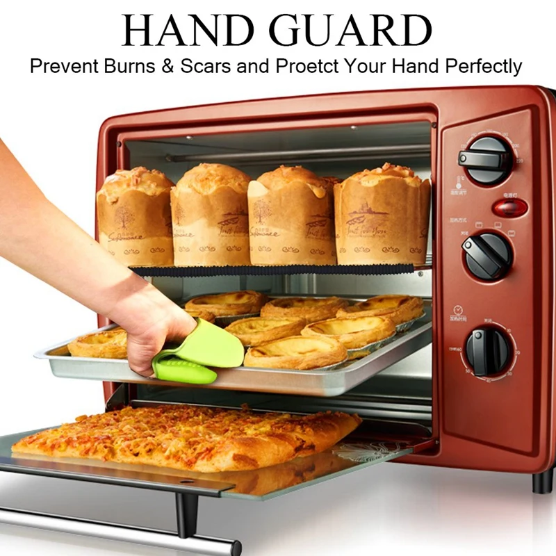 ABUI-Oven Rack Shields,4 Pack Silicone Oven Shelf Rack Guard Protector+ 2 Mini Mitts,Protect Against Burns And Scars