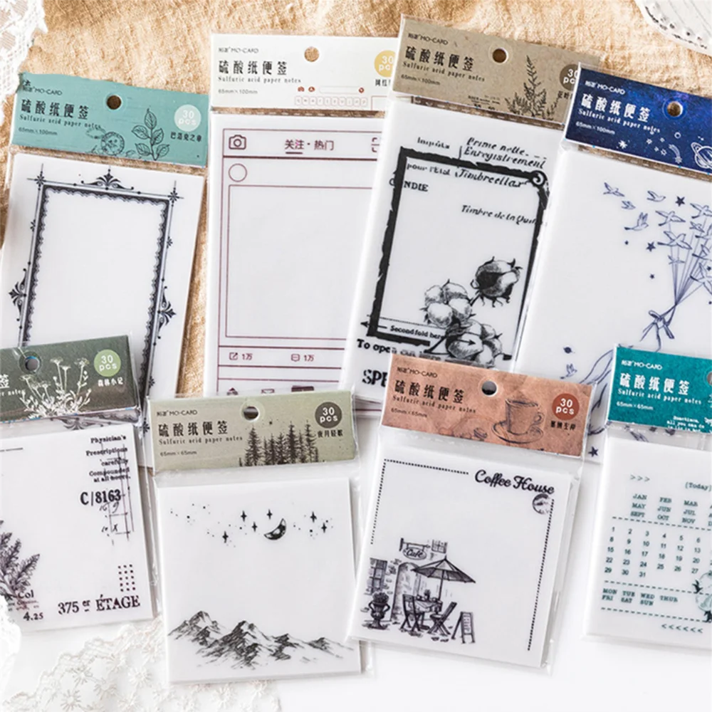 30 листов блокнот прозрачный кислотный бумажный для письма карта сообщения