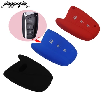 

jingyuqin 30pcs/lot For Hyundai Solaris ix35 ix45 Accent Elantra Santa Fe 3 Buttons Remote Smart Car Key Silicone Case Cover