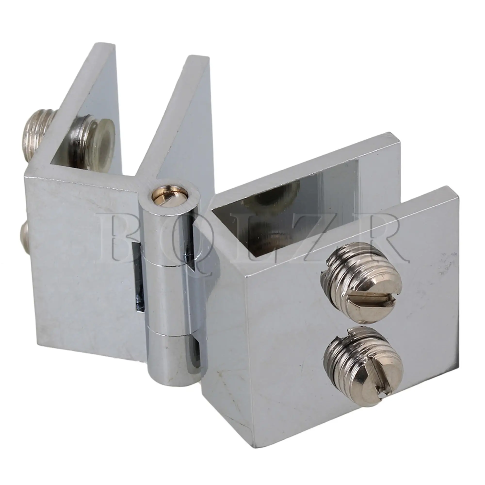 BQLZR Glass Door Clamp Hinge Double Action 180 Degree for Boarded Door