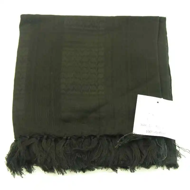 Армейский Военный Тактический Keffiyeh Shemagh шарф в арабском стиле, шаль на шею, накидка на голову, хлопок, зимние шарфы черного цвета