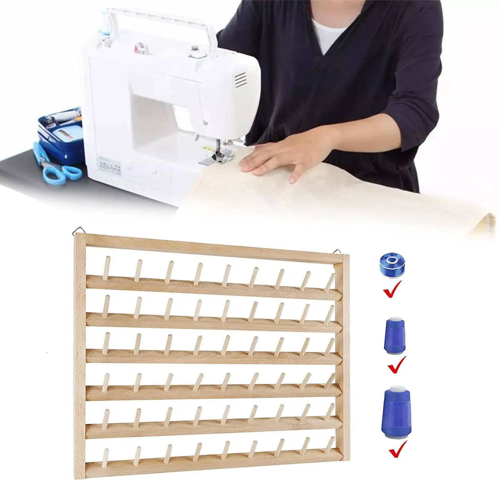 Braiding Hair Rack Stand Hair Stylist Wooden Thread Holder for Sewing  Machine Thread Rack for Sewing Storage - AliExpress
