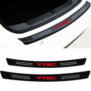 

Car-Styling VTEC LOGO Tail trunk Rear Bumper Protector 3D Carbon fiber decoration Sticker For Honda Civic Si Accord JDM Exterior