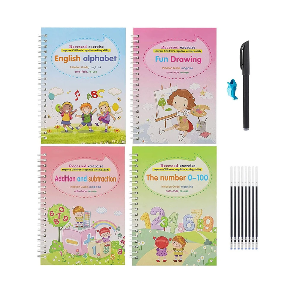 5 PCS Magic Copybook Children Reusable Practice Handwriting Workbook Magic  Ink for Tracing Letter Book Grooved Writing Book - AliExpress