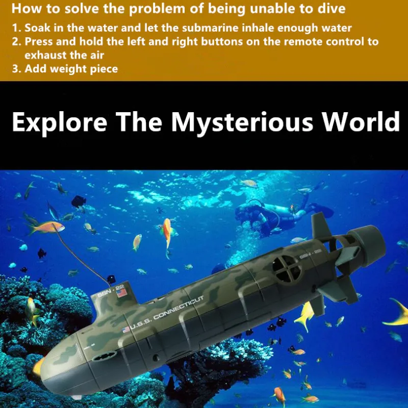 US $130.20 Omnibearing Remote Control Seawolf Upgrade Version Rc Big Submarine 6Channel 35cm Rc Nuclear Power Submarine Kids Toy