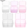 Rectangle Nail Art Storage Box Tweezers Cuticle Pusher Brushes Cleaning Cotton Pads Plastic Empty Case Manicure Container Tools ► Photo 2/6