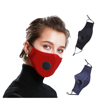 

PM2.5 Anti Haze Mask Breath Value 2 pcs Activated Carbon Filter Respirator Cotton Anti-Dust Mouth-Muffle Face Masks Protective