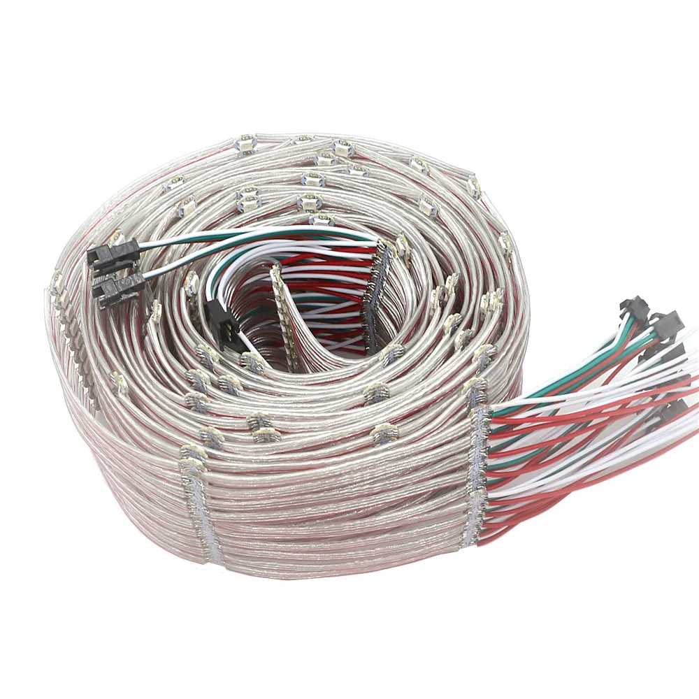 

Светодиодная Пиксельная лента WS2812B, Однопроводная, WS2812, светодиодные чипы на радиаторе, полноцветная, 5050 SMD RGB, 5 В, световая панель, 50 шт., 500 шт.