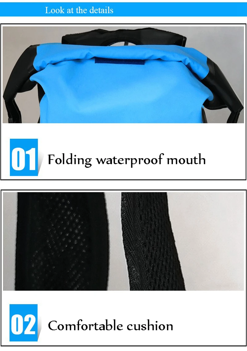 25L Outdoor Waterproof Swimming Bag Backpack Bucket Dry Sack Storage Bag Rafting Sports Kayaking Canoeing Travel Waterproof Bag (16)