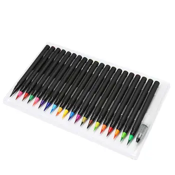 

New 1Pcs 20 Color Watercolor Pen Soft Head Paint Brush Tap water Pen Creative Calligraphy Pens Comic Hand Drawing Brush