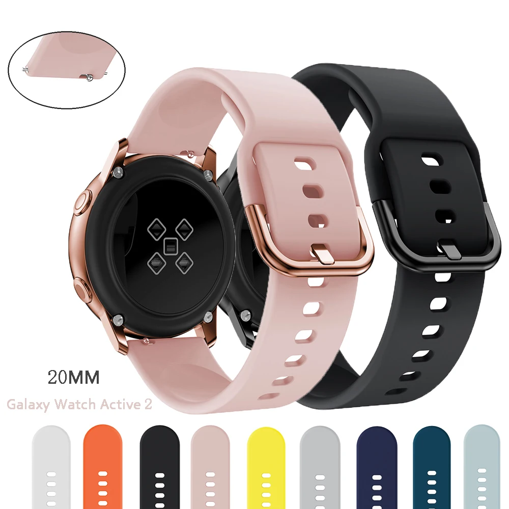 Ремешок для часов 20 мм Samsung Galaxy watch Active 2/42 мм/3 41 мм/Gear S2/спортивный силиконовый