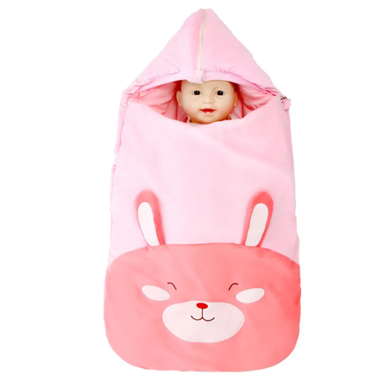 Pink Зимний спальный мешок для новорожденных, детская коляска, пеленка, одеяло s, теплый спальный мешок для младенцев, Bebe, Конверт одеяло, От 0 до 12 месяцев - Цвет: Pink