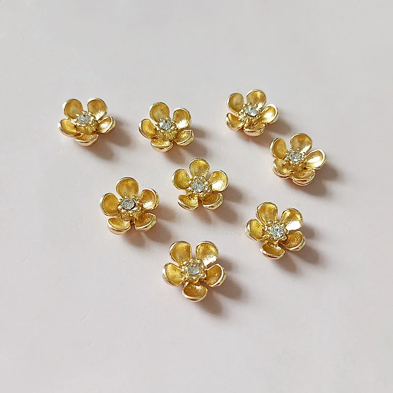 금속 합금 KC 금도금 꽃, 쥬얼리 제작용 DIY 수제 재료, 13mm, 30 개