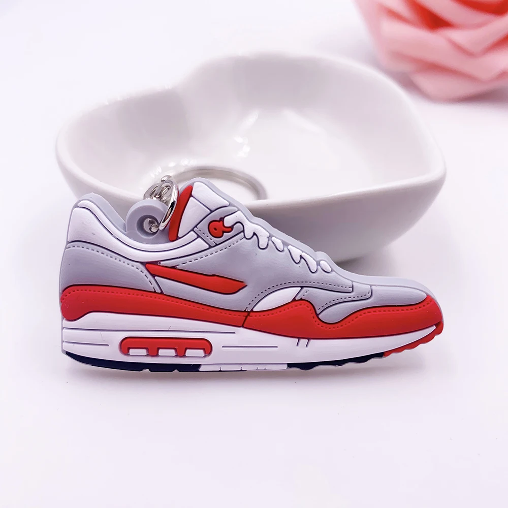 Брелок для ключей Mini Jordan Shoe Max 1, брелок для женщин, мужчин, детей, подарок для ключей, баскетбольные кроссовки Porte Clef - Цвет: K0055-3