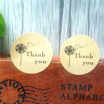 

100pcs/pack Thank You Scrapbooking Package Decoration Seal Labels Leather Color Stickers