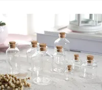 8pcs 12ml 15ml 20ml 22ml 25ml 30ml 50ml 70ml 110ml Glass Bottles with Cork Stopper Empty Spice Bottles Jars Gift Crafts Vials 1